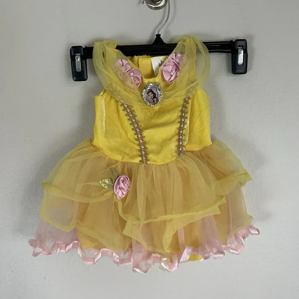 DISNEY PRINCESS BELLE COSTUME DRESS HALLOWEEN INFANT BEAUTY BEAST 6-12 MONTH